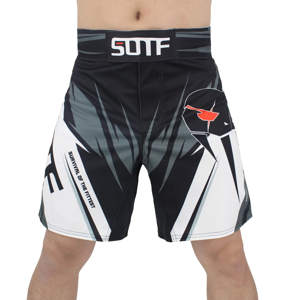 Shorts de pelea SOTF MMA para adultos – Diseño geométrico