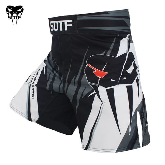 Shorts de pelea SOTF MMA para adultos – Diseño geométrico