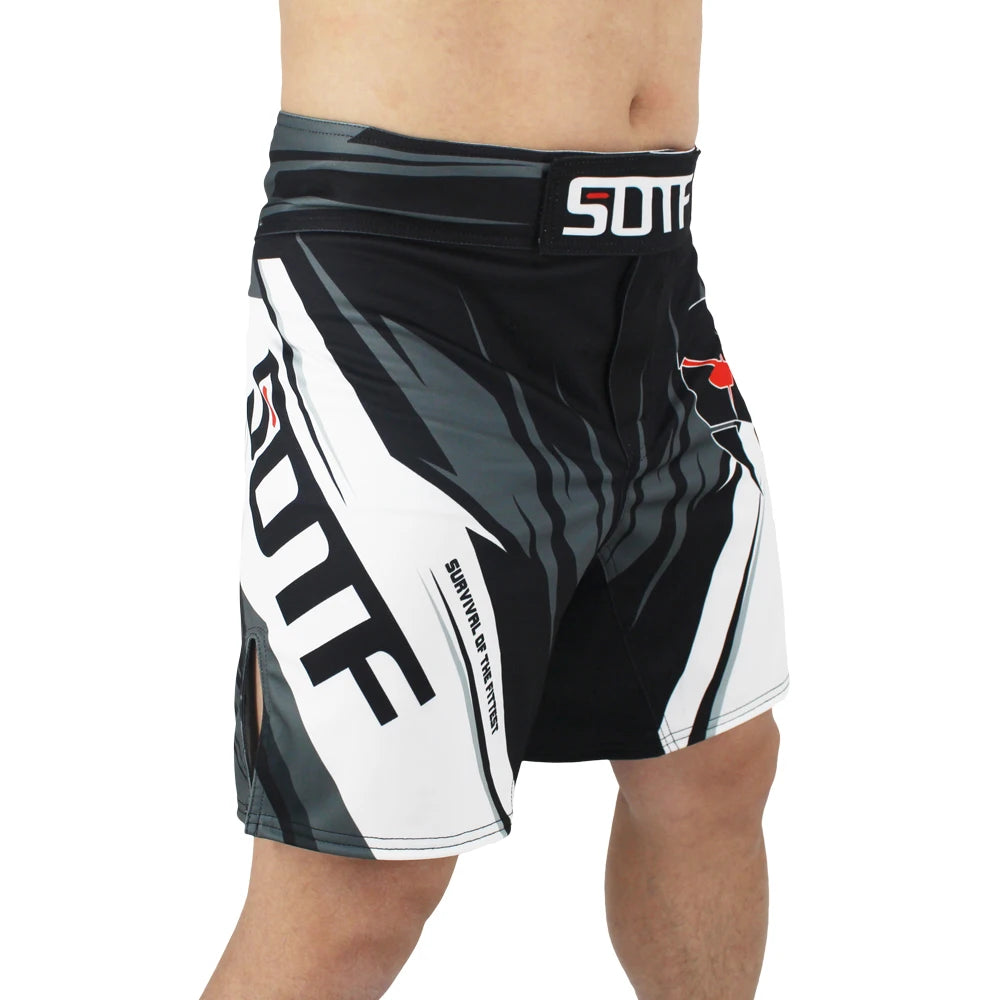 Shorts de pelea SOTF MMA para adultos – Diseño geométrico