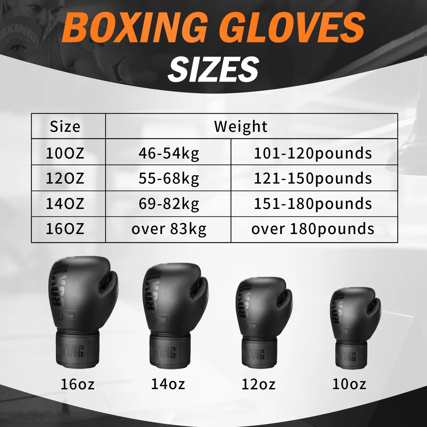 Guantes de boxeo FIVING – Disponibles en 10, 12, 14 y 16 oz para entrenamiento en MMA y Muay Thai